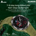 Alewa Ranger Amoled Round Smartwatch | BT Call | IP68 Waterproof | Always On Display | 410mah Battery (Black/Gray/Green)