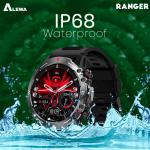 Alewa Ranger Amoled Round Smartwatch | BT Call | IP68 Waterproof | Always On Display | 410mah Battery (Black/Gray/Green)