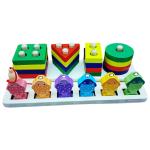 Colorful Wooden Shape Matching & Magnetic Fishing Montessori Puzzle Board Toys