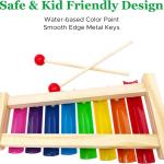 Wooden Xylophone for Kids- 8 Key Hand Knock Musical Instrument Toy with Colorful Keys & Mallets