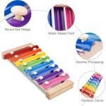 Wooden Xylophone for Kids- 8 Key Hand Knock Musical Instrument Toy with Colorful Keys & Mallets