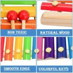 Wooden Xylophone for Kids- 8 Key Hand Knock Musical Instrument Toy with Colorful Keys & Mallets