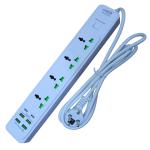 Urja (Q5U-2M) 4 Port, 4 USB & 2 Port PD Charging 16A 2500W (max) Multiplug with Plug Bush Teeth Technology