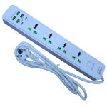 Urja (Q5U-2M) 4 Port, 4 USB & 2 Port PD Charging 16A 2500W (max) Multiplug with Plug Bush Teeth Technology