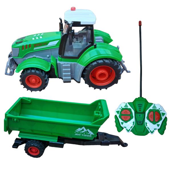 Remote Control Rechargeable Dump Tractor, Realistic Appearance Creative Power Vehicle Toy for Baby