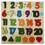 5 Pieces Wooden Educational Puzzle Combo Set- Capital ABCD & Small abcd, 1-20 Numbers, Nepali Varnamala (Ka Kha Ga) & (A Aa E)