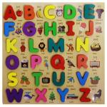 3 Pieces Montessori Wooden Educational Puzzle Combo Set- Nepali Varnamala (Ka Kha Ga), (A Aa E) & English Capital Alphabet (A B C)